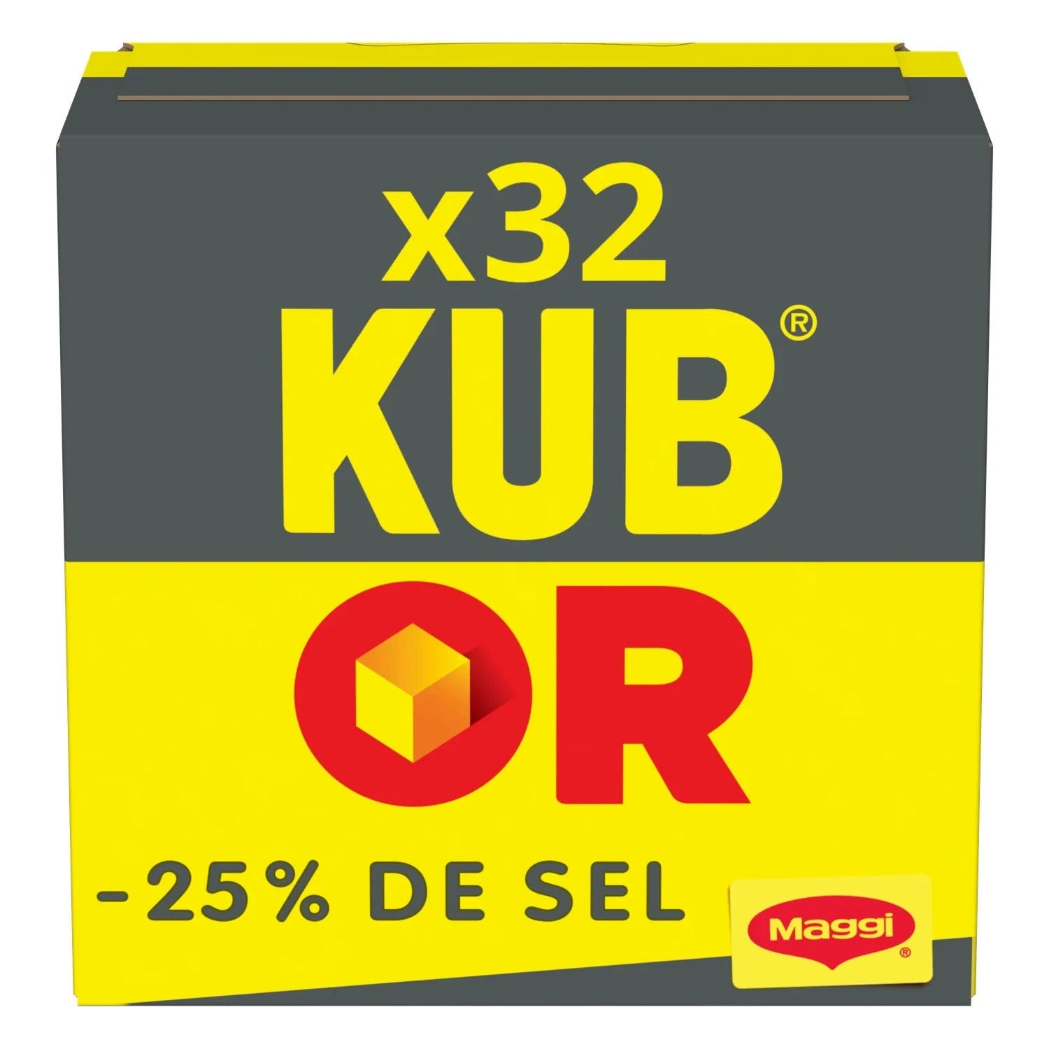 Bouillon en cubes -25% de sel KUB OR la boite de 32 cubes - 121,6 g