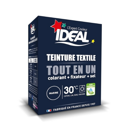 Ideal Teinture Textile Tout en un 230 g Bleu Marine - colorant pour vêtements