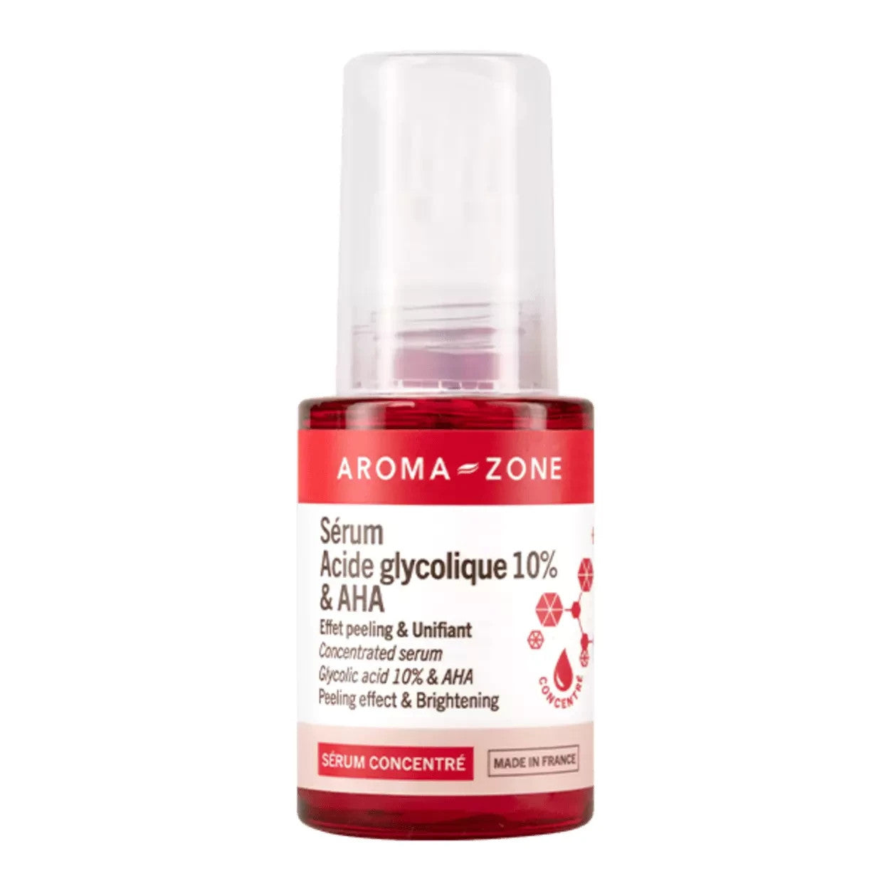 AROMA-ZONE  SÉRUM CONCENTRÉ ACIDE GLYCOLIQUE 10%  AHA ULTRA ÉFFICACE