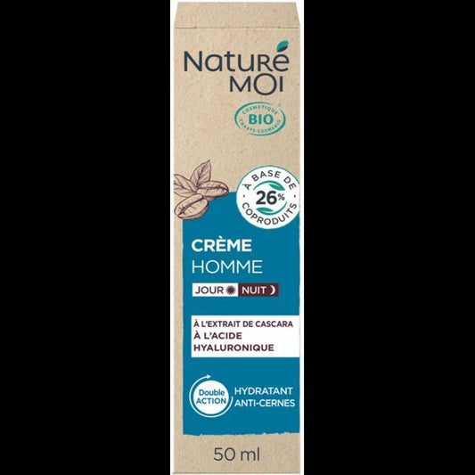 Crème Visage jour et nuit homme Naturé moi bio hydratant anti-cernes 50ml tube