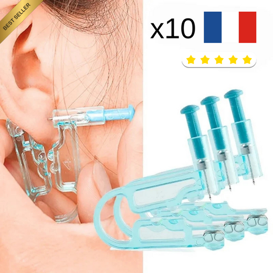 10 Pistolets De Perçage oreille Outil Piercing Kit Securisé Bijoux Goujon