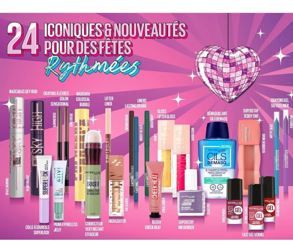 Calendrier de l’Avent Beauté 2025 MAYBELLINE Maquillage Femme 24 Surprises exclu