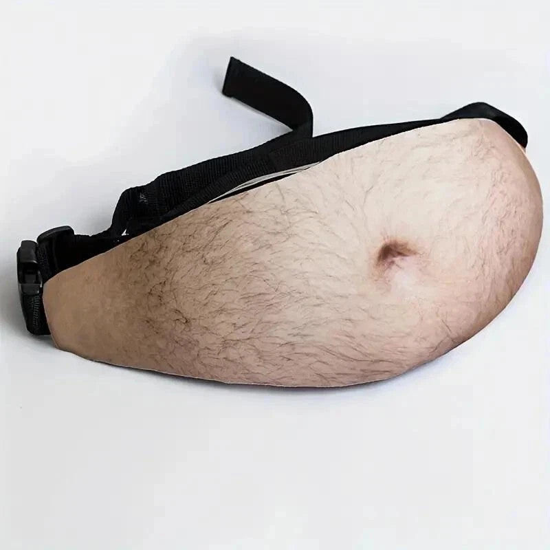 Funny Fake Belly Waist Bag Novelty Fanny Pack Dad Bod Belly Pouch PU Leather USA