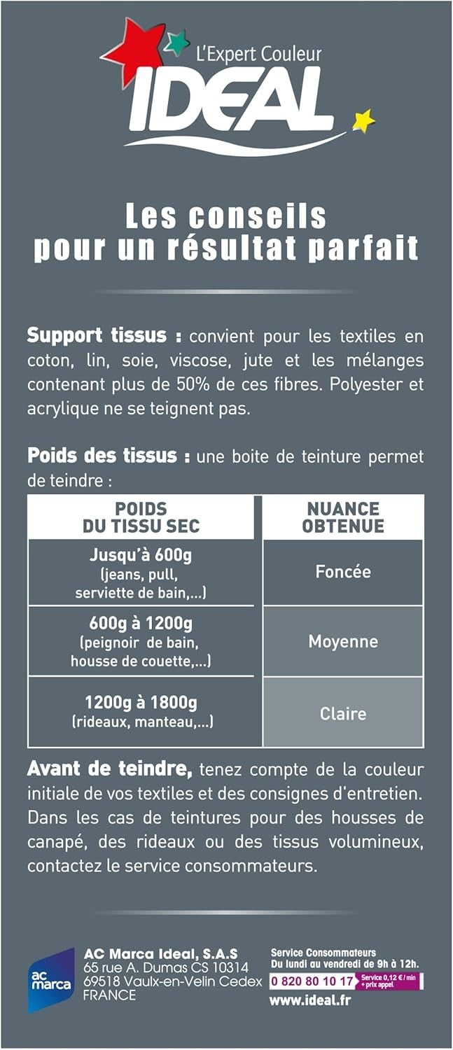 Ideal Teinture Textile Tout en un 230 g gris - colorant pour vêtements
