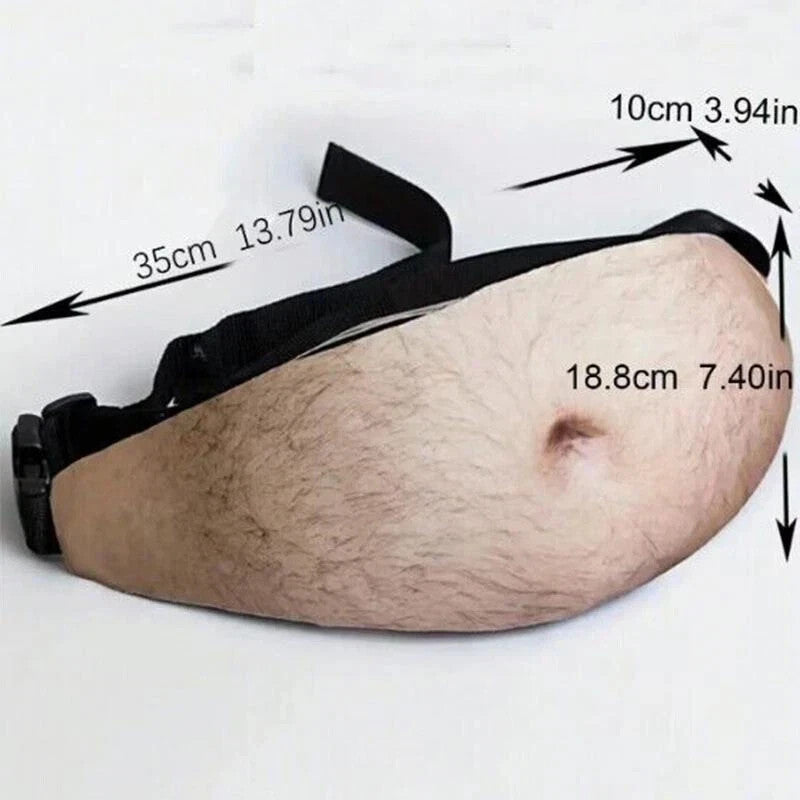 Funny Fake Belly Waist Bag Novelty Fanny Pack Dad Bod Belly Pouch PU Leather USA