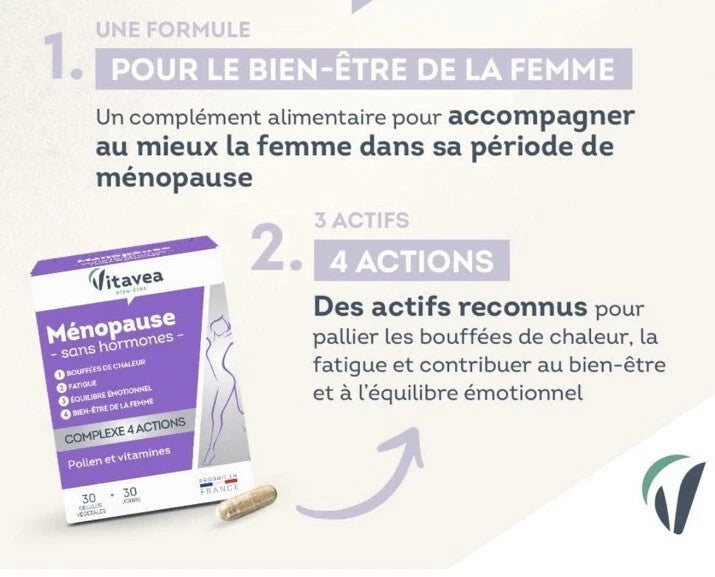 Vitavea Ménopause complexe 4 actions 30 jours - femme complément alimentaire