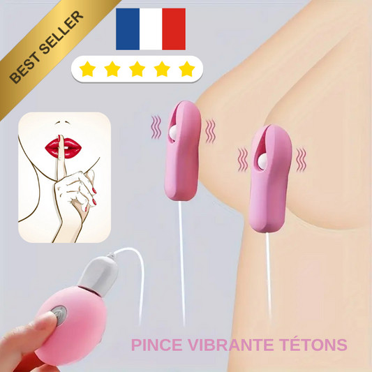 Pince vibrante mamelons/tétons & clitoris 🔥 10 modes puissants 🎮 Télécommande
