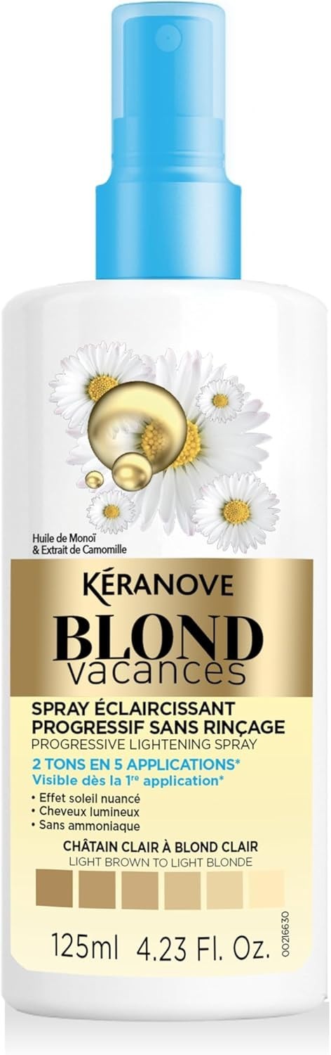 Kéranove Spray Éclaircissant Blond Vacances 125ml Camomille Monoï été soleil