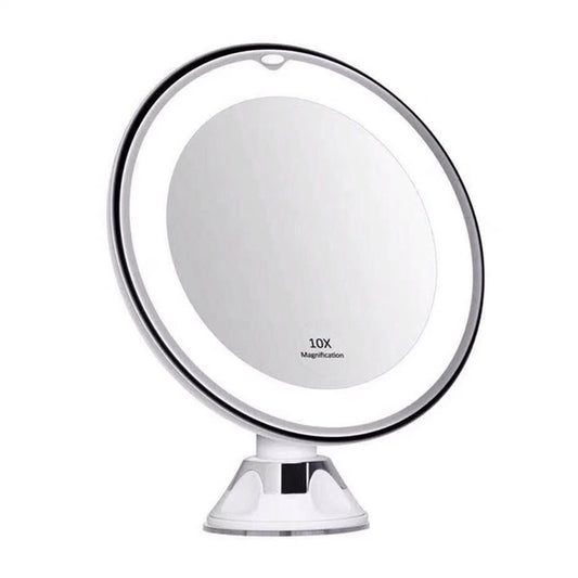 10X MAGNIFYING LIGHTED MAKEUP MIRROR Daylight LED Vanity Bathroom Travel Compact