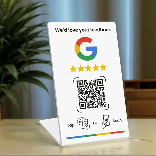 Plaque Avis Google | Panneau de Code NFC social Google Review- Fr restaurant bar