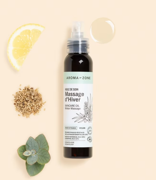 Huile de soin Massage d'hiver - AROMA ZONE - 100ml stimulant, revigorant