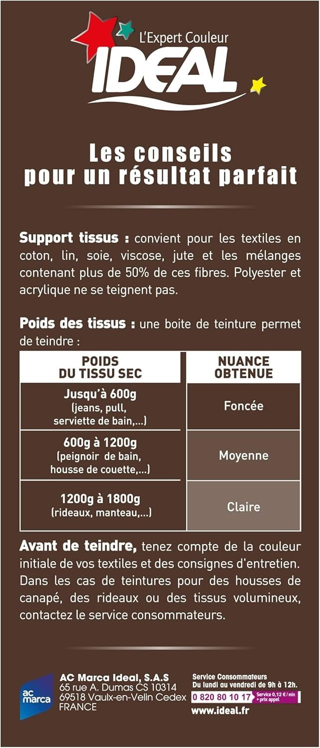 Teinture Textile Marron Mini Chocolat Colorant Et Fixateur Coton Lin Soie
