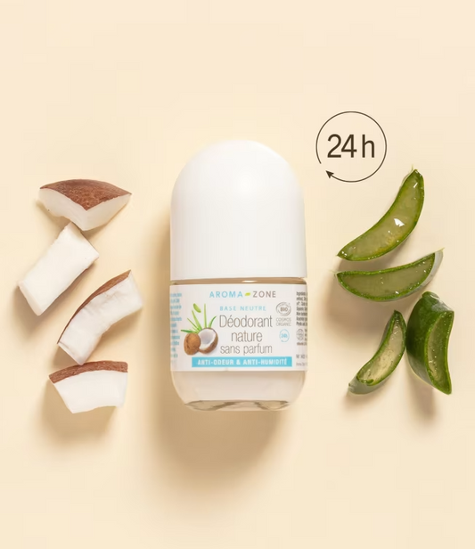 AROMA-ZONE Déodorant nature sans parfum - 50ml - 24h Efficacité