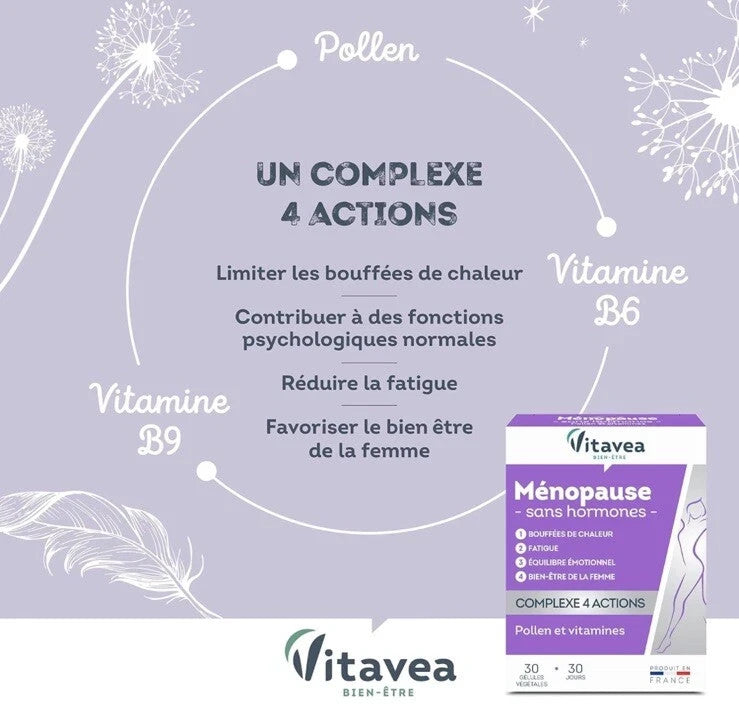 Vitavea Ménopause complexe 4 actions 30 jours - femme complément alimentaire