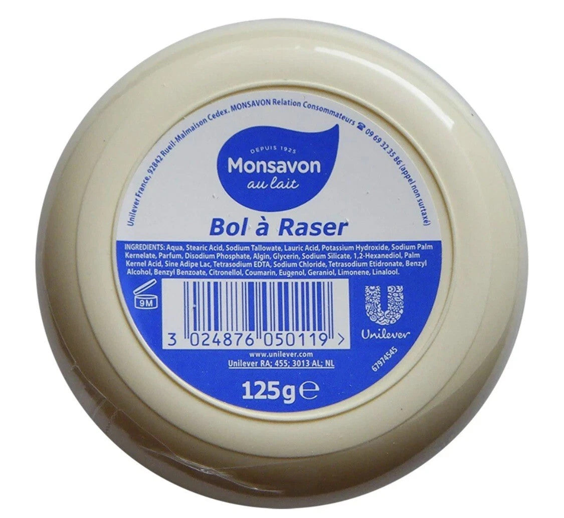 Bol à Raser Monsavon - Lot de 4 bols (125g x 4) - homme et femme - Envoi rapide