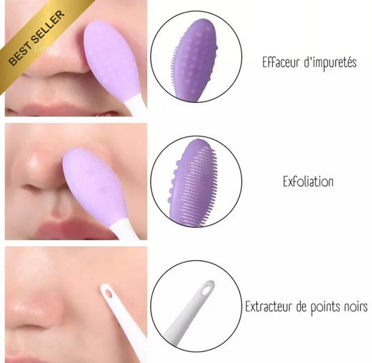 Cepillo Exfoliante y Masajeador de Silicona para la Limpieza de Puntos Negros