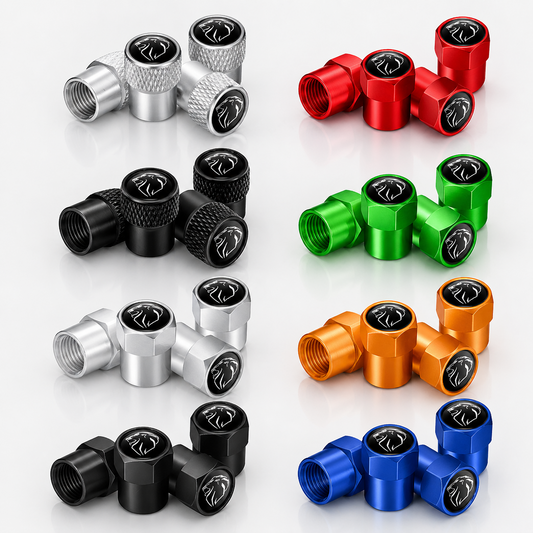 4x Capuchons Bouchons de Valve de Pneu Alu Peugeot Noir Argent Bleu Orange Vert