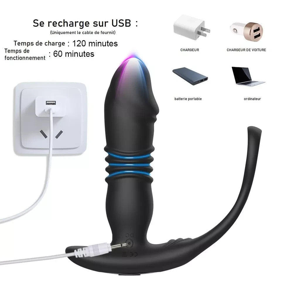 24h/48h Vibromasseur Sextoy plug Anal Va Et Viens point G  Prostate télécommande