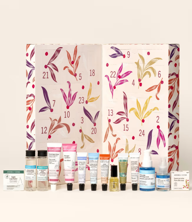 Calendrier de l’Avent 2025 Aroma-Zone 24 cases – Soins beauté naturels FR cadeau
