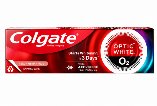 Dentifrice Colgate Optic White2. Puissant blanchissant. (FORMAT 85G) pêche