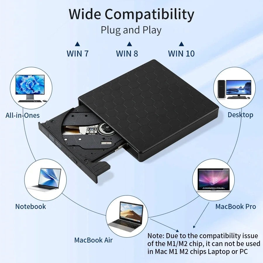USB 3.0 External Blu RAy Drive Portable 3D BD-Combo Optical Drive CD DVD Player
