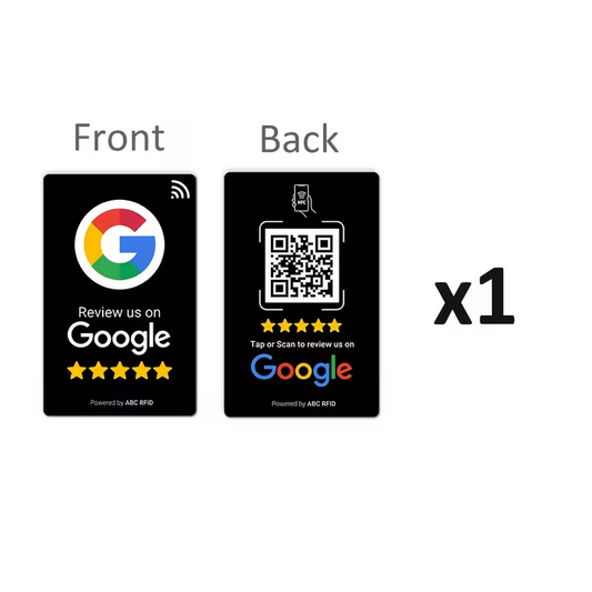 Carte société avis google NFC facile Compatible iPhone et Android commerce noir