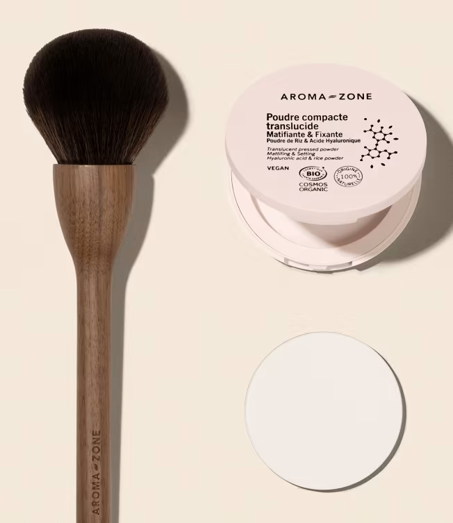 Aroma-zone poudre compacte translucide matifiante et fixante poudre de riz bio