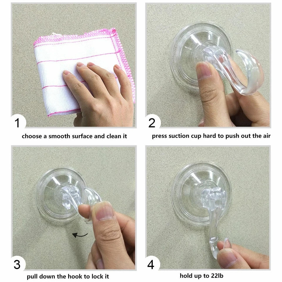 2PCS Heavy Duty Suction Cup Hook Christmas Wreath Suction Cup Wall Hooks Kitchen