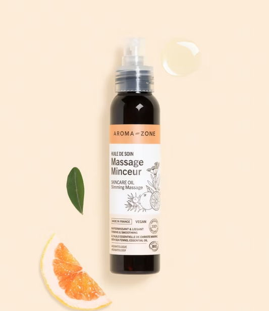 Huile de soin Massage Minceur - AROMA ZONE - 100ml galbe, peau souple cellulite