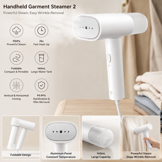 Mijia Handheld Garment Steamer 2 Portable Foldable Clothes Steamer Fast Heatin