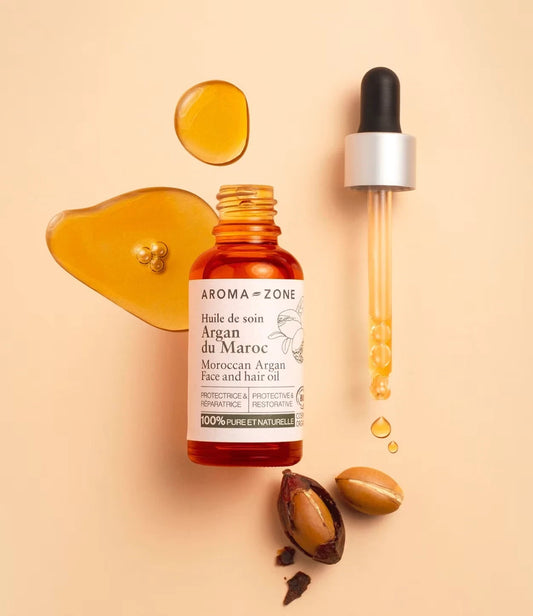 Huile d'Argan Bio Aroma-Zone 100% Pure Idéale pour Peau Sèche & Cheveux Abîmés