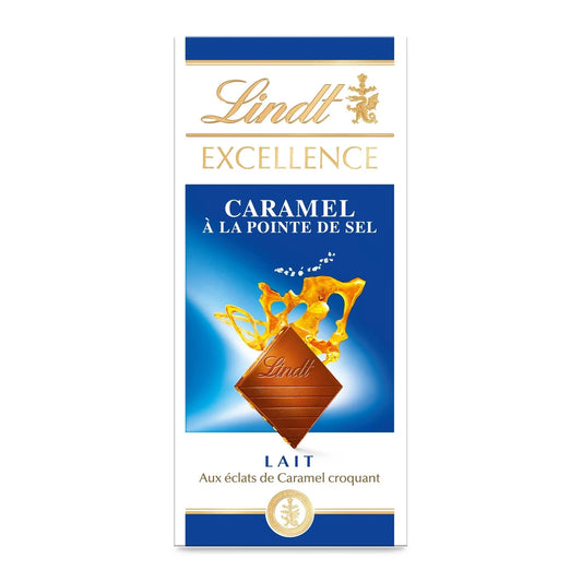 Tablette de Chocolat Lait Caramel Fleur de Sel LINDT La tablette de 100g