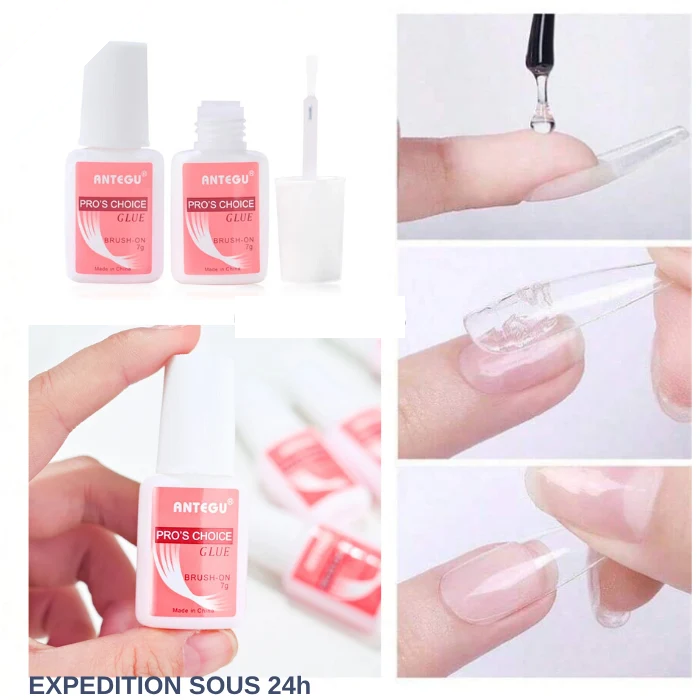 Glue with Brush for False Nails Tips Manicure Nail Art Reusable Gel