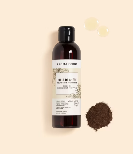 Huile de Chébé Aroma-Zone pour entretien et pousse de cheveux vegan 100% naturel