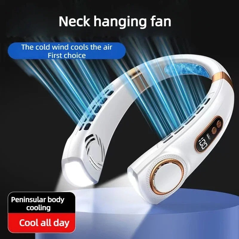Neck Fan Rechargeable 8000mAh LED Display 360° Cooling Airflow Mini Conditioner