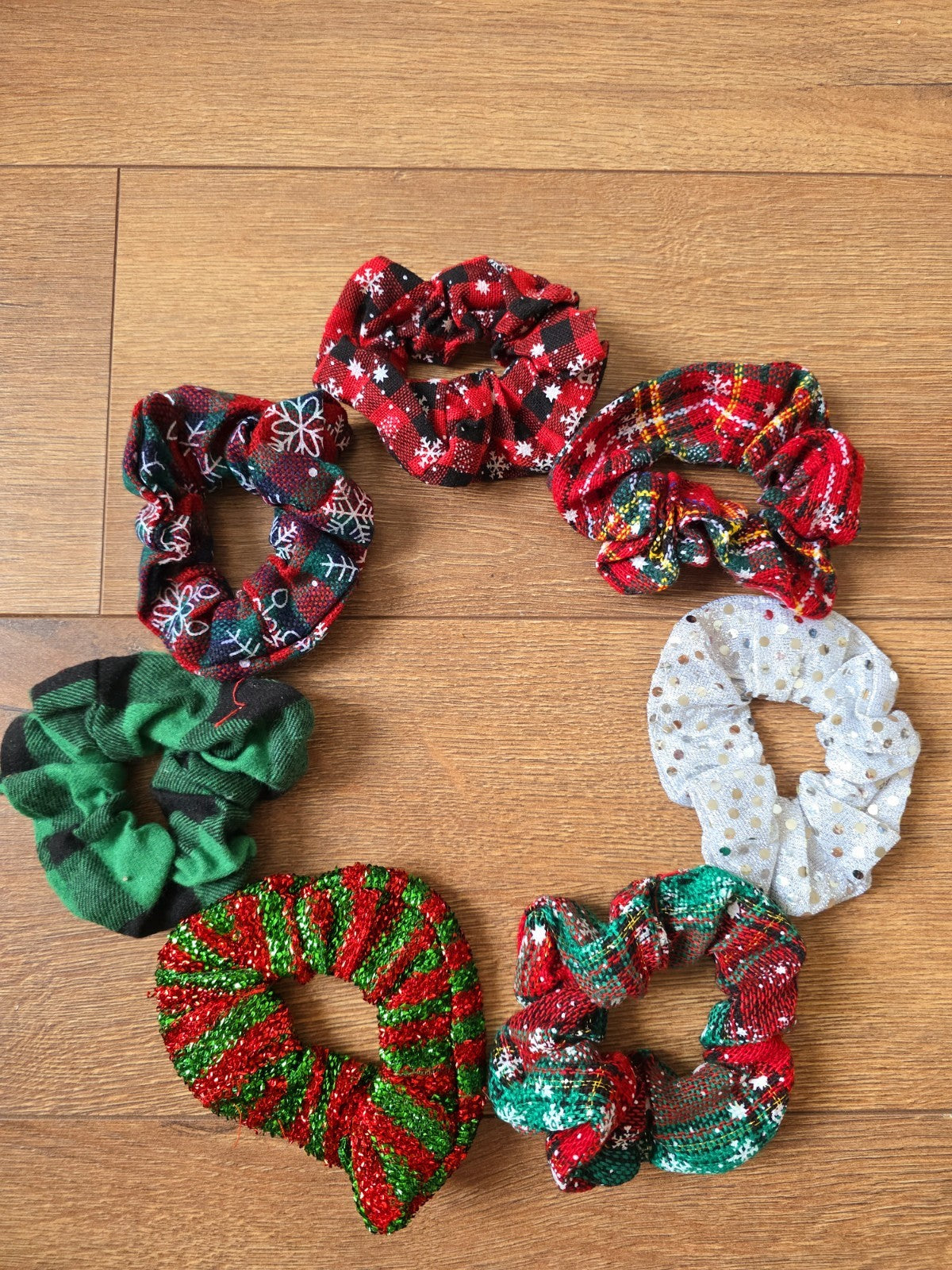 Élastique Chouchou De Noël  Cadeau Offre Fête Accessoires Cheveux Femme Fille X7