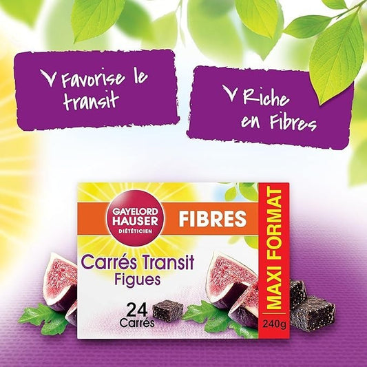 GAYELORD HAUSER - Carrés Transit Figues et Fibres - Spécial Transit - x24