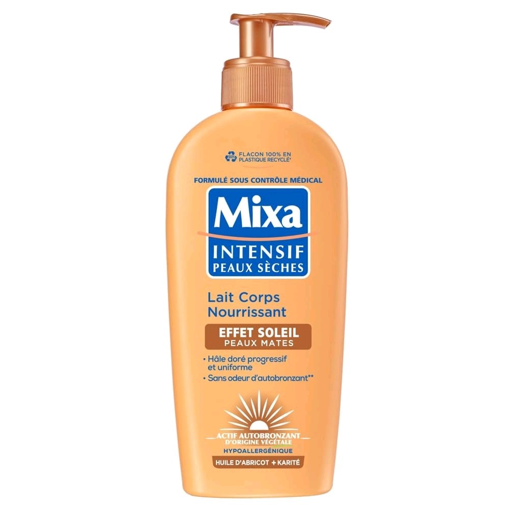 Mixa Effet Soleil Autobronzant Peaux Mates - 250 ml - Hydratant - Mini Paillette