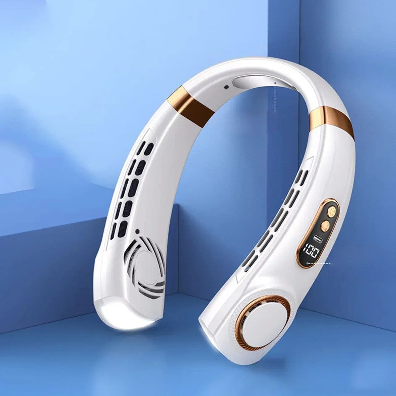Neck Fan Rechargeable 8000mAh LED Display 360° Cooling Airflow Mini Conditioner