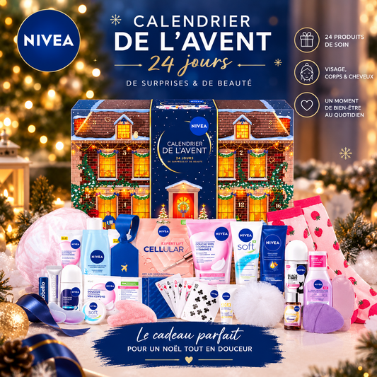 Calendrier de l'Avent Nivea 2026 – 24 Surprises Soins Visage Labello NEUF