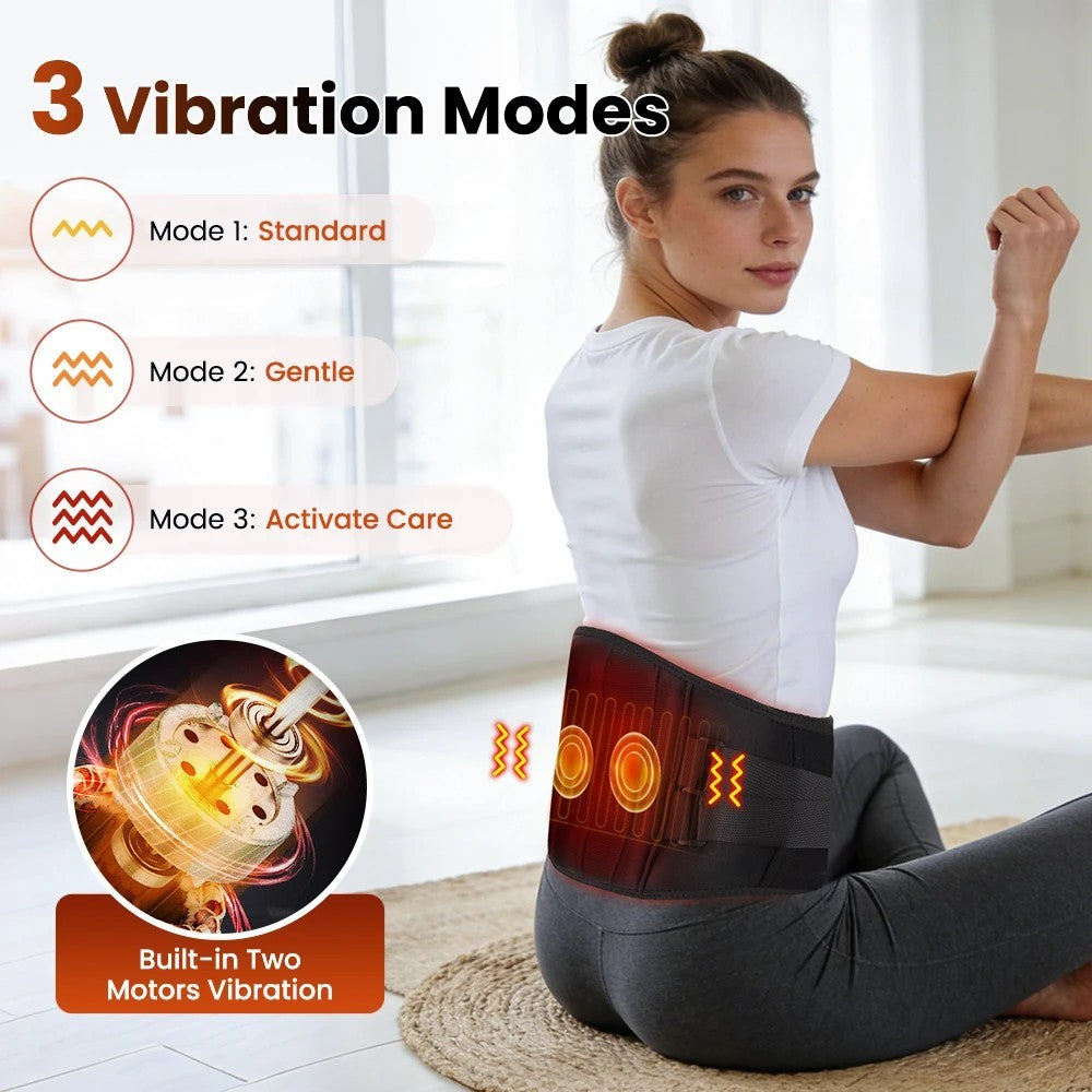 Massage Belt Electric Infrared Heated with Back Support Waist Vibration Massager