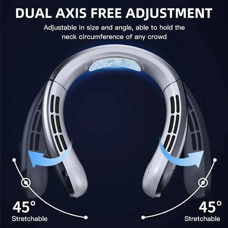 Neck Fan Rechargeable 8000mAh LED Display 360° Cooling Airflow Mini Conditioner