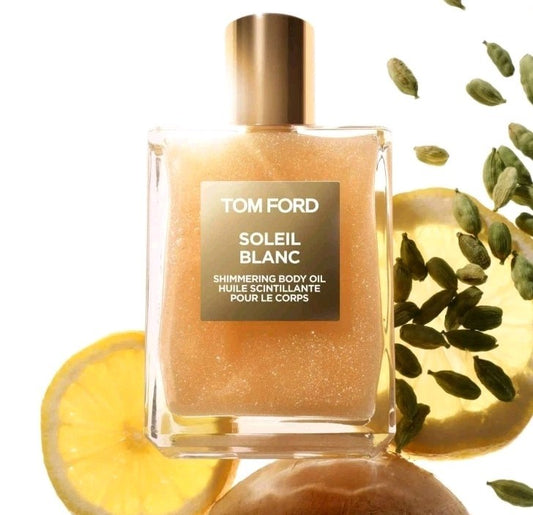 Soleil Blanc - Huile Pailletée Corps Dorée Top Ford 100ml