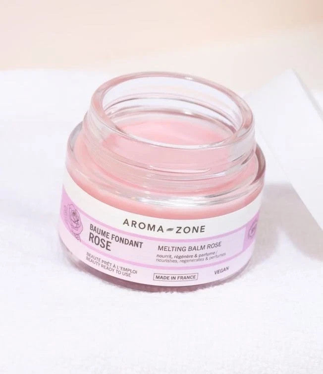 AROMA-ZONE Baume fondant Karité & Rose BIO Hydratante Nourrissante - 100ml
