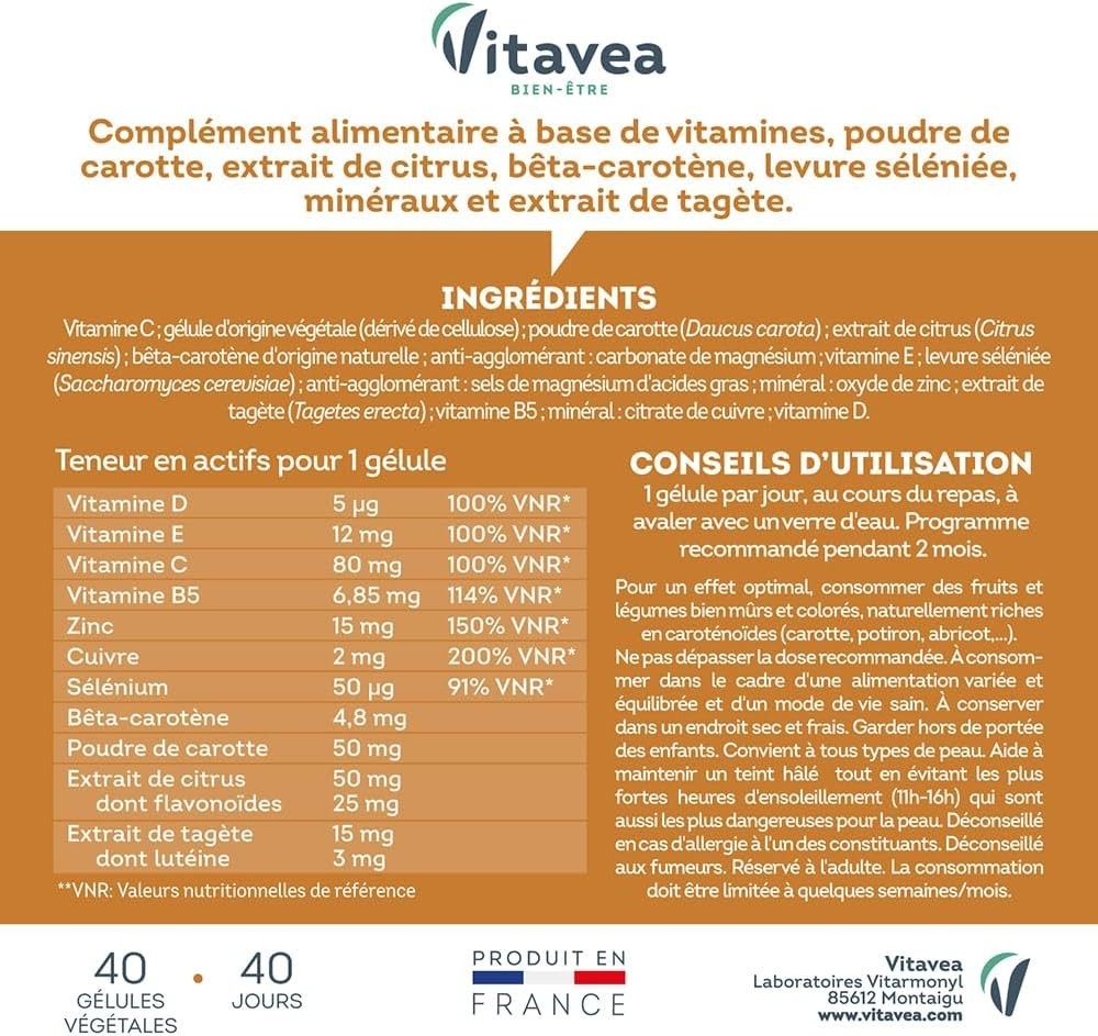 Vitavea bien-être - Autobronzant Expert - Hâle Doré et Effet Bonne Mine