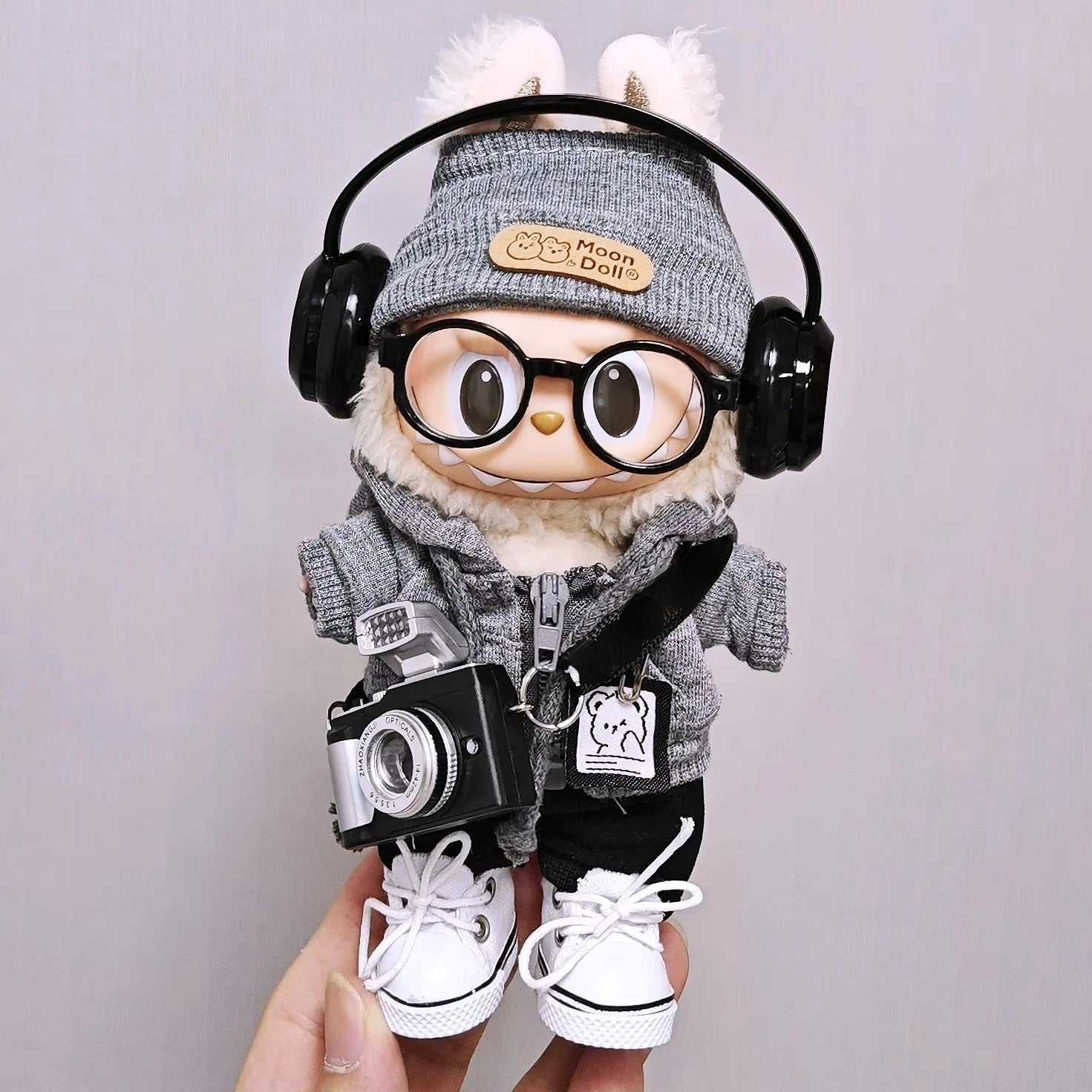 (NO DOLL) 7 Pcs Clothes Set For 17cm Doll The Monster Plush Doll- USA