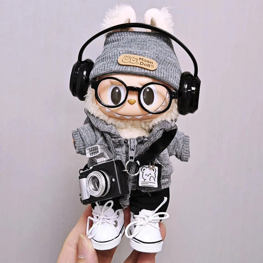 (NO DOLL) 7 Pcs Clothes Set For 17cm Doll The Monster Plush Doll- USA