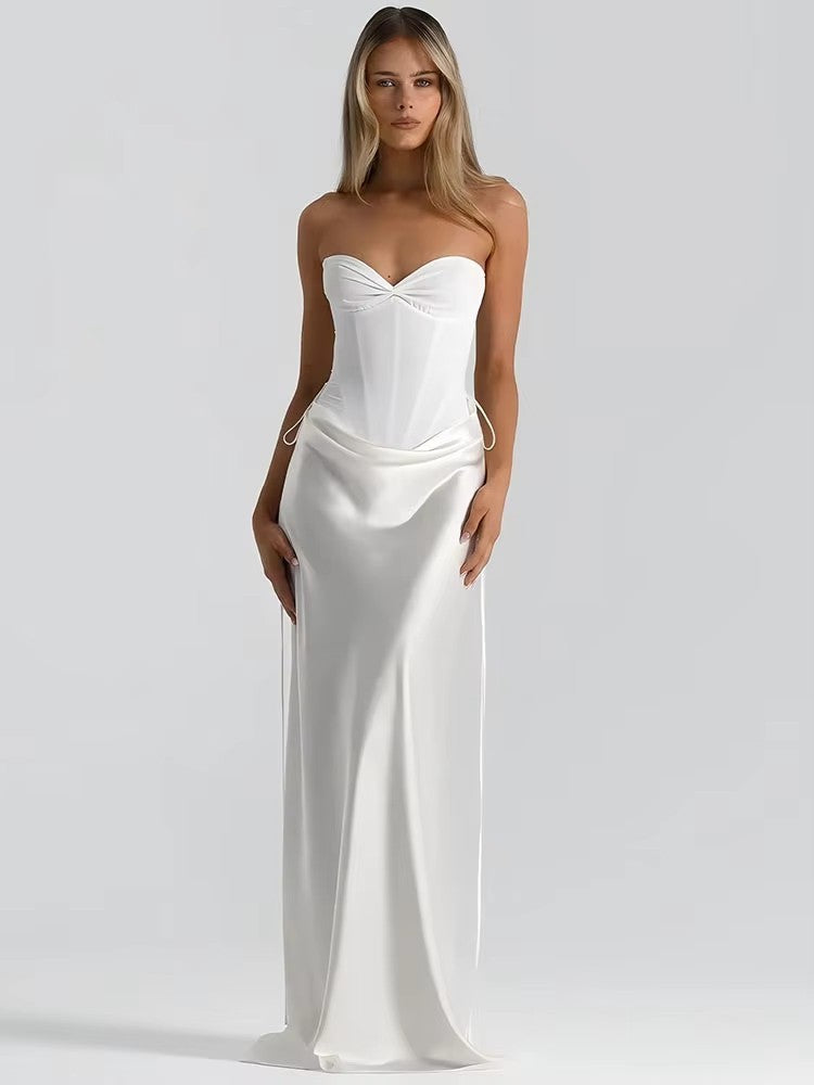Mozision Off Shoulder Backless Maxi Dress Women Strapless Bodycon Party Club Gow