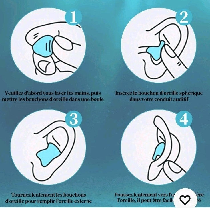 Bouchon d'Oreille 6 Paires Boule Quies En Silicone Quies Moulables Réutilisables