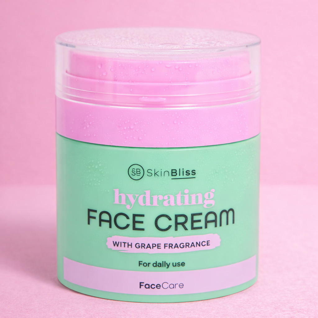 Crème Hydratante Visage 50 ml – Aloe Vera & Huile de Pépin de Raisin Hydratation